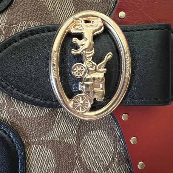 COACH Georgie shoulder bag in colorblock signature canvas - Picture 3 of 11